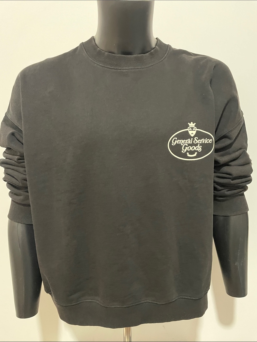 Zara Black Crewneck Sweatshirt with White Logo
